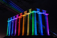 Lights over Calton Monument for NHS